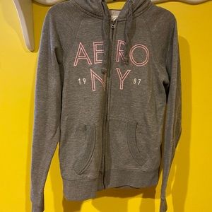 logo graphic zip up hoodie from aeropostale